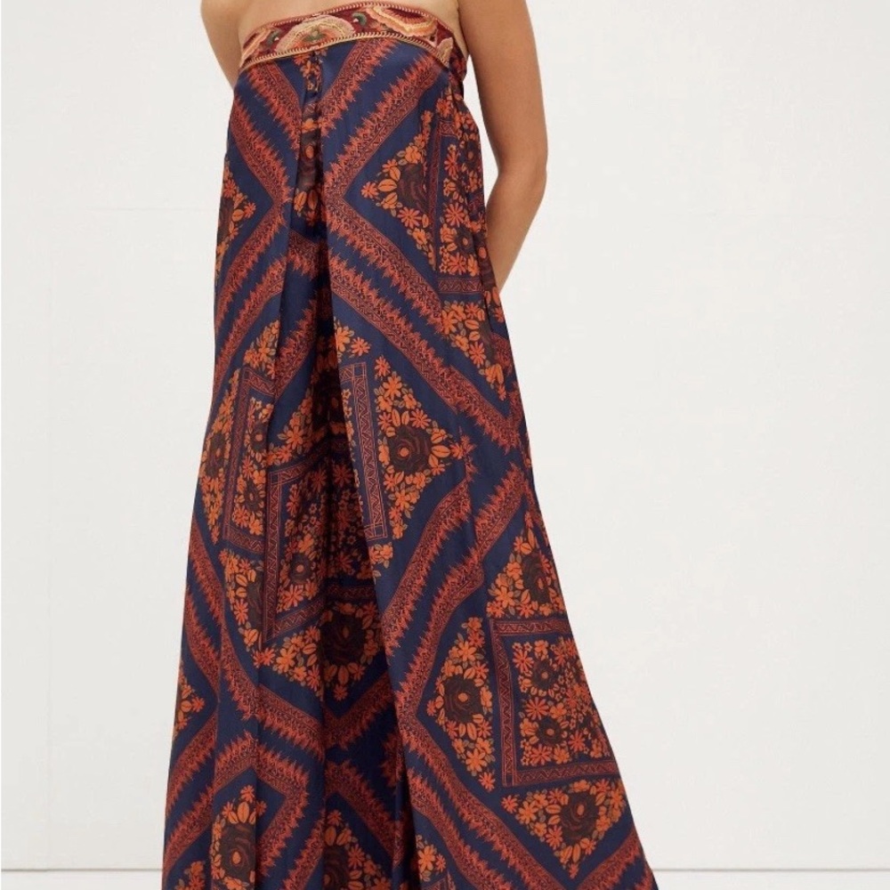Free People Blue and Orange Floral Dress